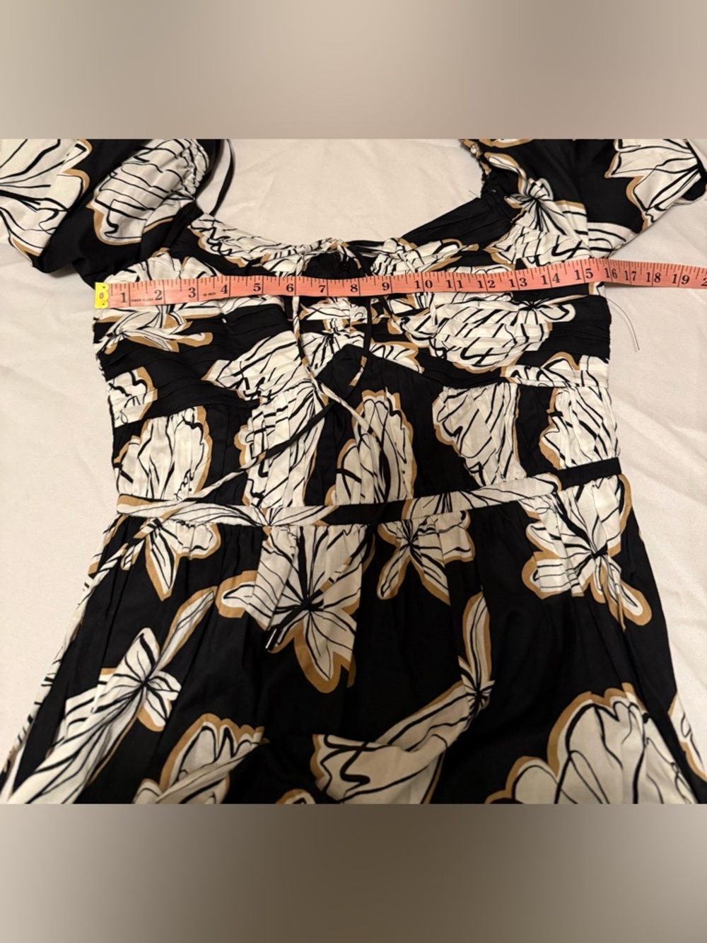 Karl Lagerfeld Black Midi Dress with Cream Floral Print - Picture 8 of 10